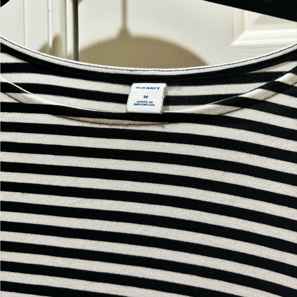 Old Navy Black and White Striped Dress - Picture 3 of 3